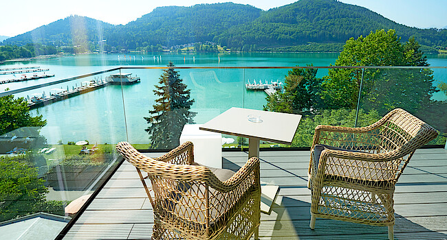 Balkon mit Aussicht auf den Klopeiner See