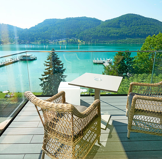 Balkon mit Aussicht auf den Klopeiner See